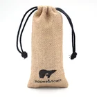 Wholesale price custom printed small jute coffee bean bags drawstring burlap pouch with logo