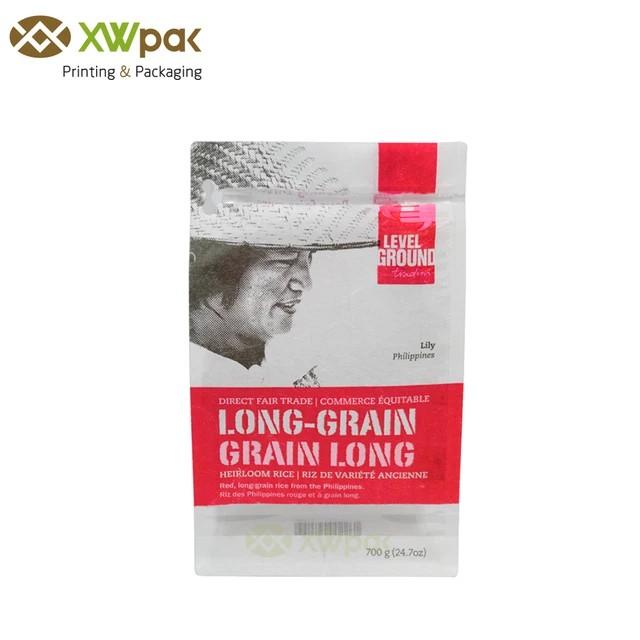 Biscuit Packaging Flat Bottom Rice Paper Bag witn Window
