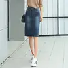 Fashion sexy cambodia jeans skirt long high school girls