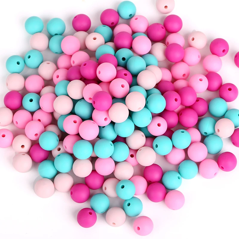 2020 New Item Non-toxic Free Samples Custom Blue 12 Mm Non Toxic Bpa Free Silicone Beads For Jewelry Making