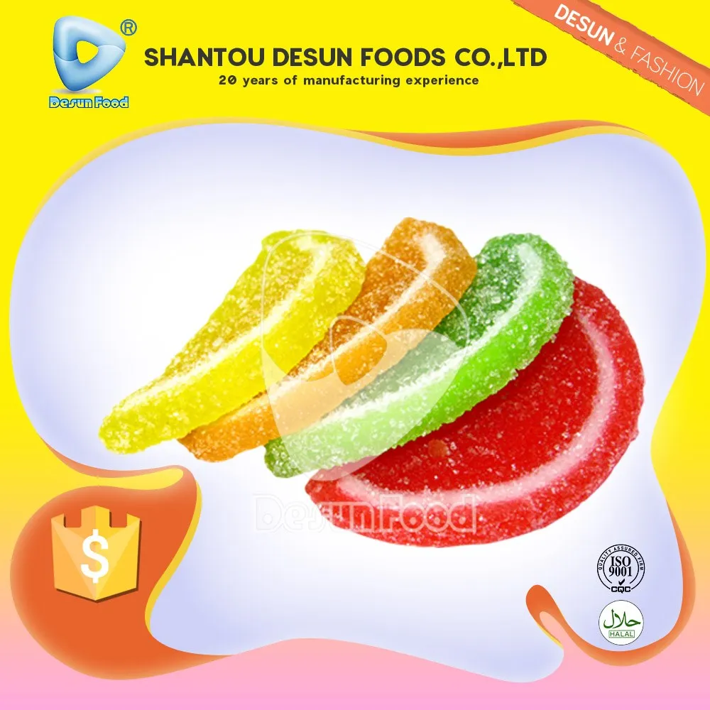 sliced fruit halal soft candy