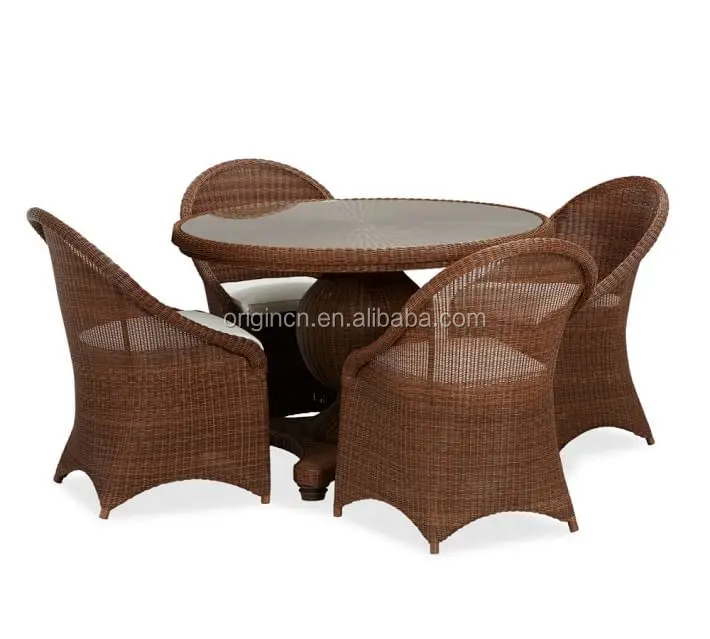 <strong>glass</strong> top round table and chairs rattan outdoor home garden