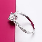 Engagement Rings Starsgem 1 Carat Round White Moissanite Swirl Engagement Rings in 18k White Gold