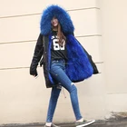 China Manufacturer Raccoon Fur Hood Thick Jacket Hooded Winter Fur Parka