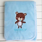 Flannel fleece baby sleeping blankets/bedding with cartoon embroidery pattern