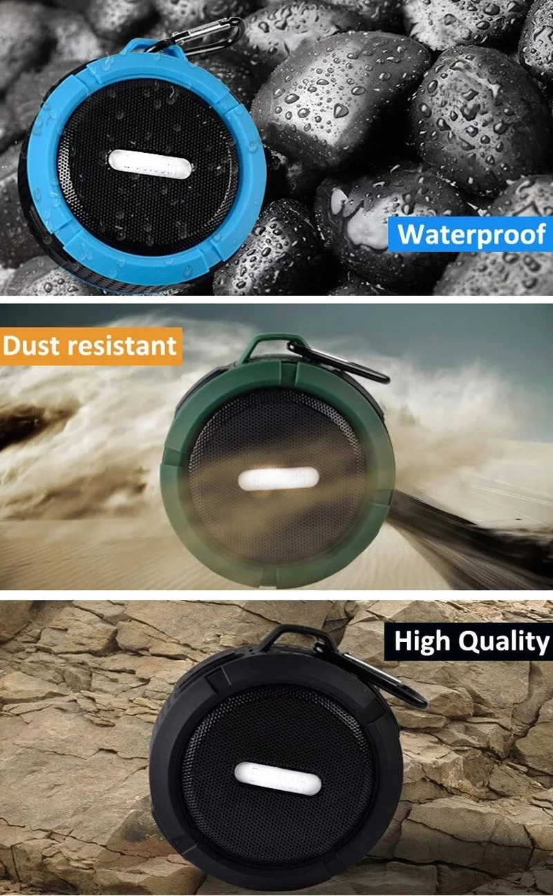 Factory price waterproof fm shower radio waterproof wireless speaker c6 portable wireless speaker with sucker - ANKUX.COM