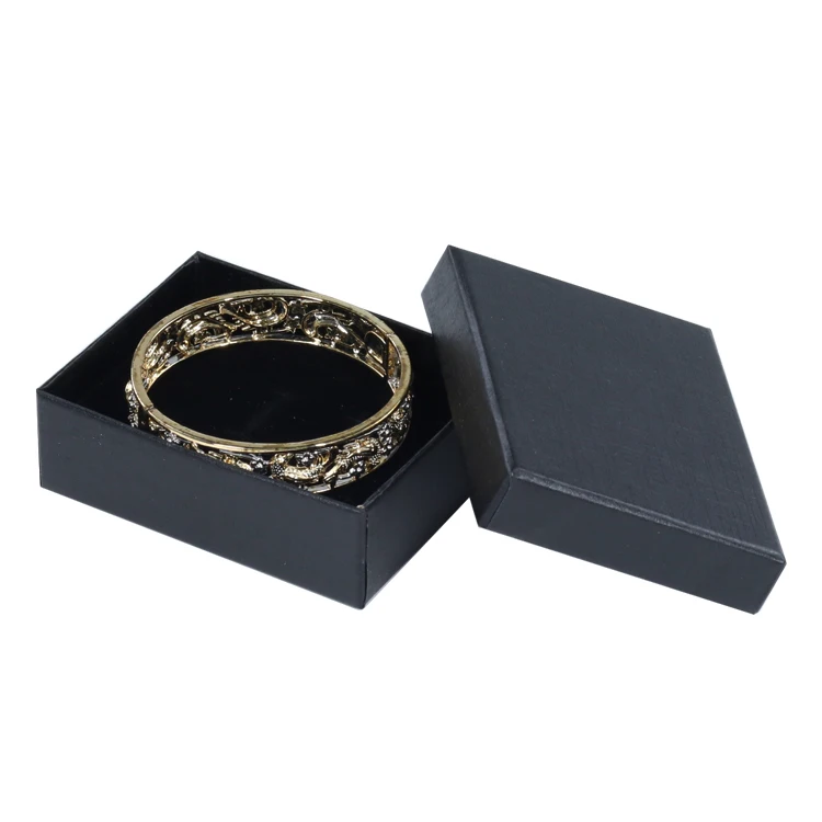 black gift packing paper small base and lid packaging jewelry