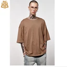 Mens Plain Oversized Retro Street Style Drop Shoulder Customized Tee Shirts