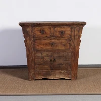 chinese antique living room furniture reclaimed old elm 3 drawers and 2doors sideboard cabinet