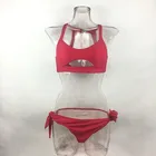 Wholesale custom soild color sport wear swimwear bikini women swimsuit