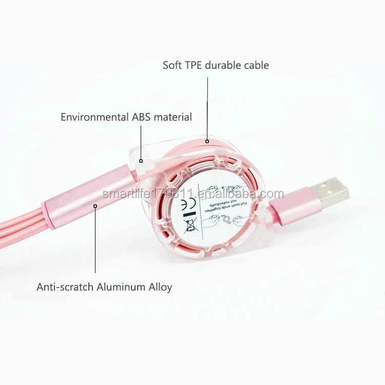 Sales promotion round retractable charger cable - ANKUX.COM