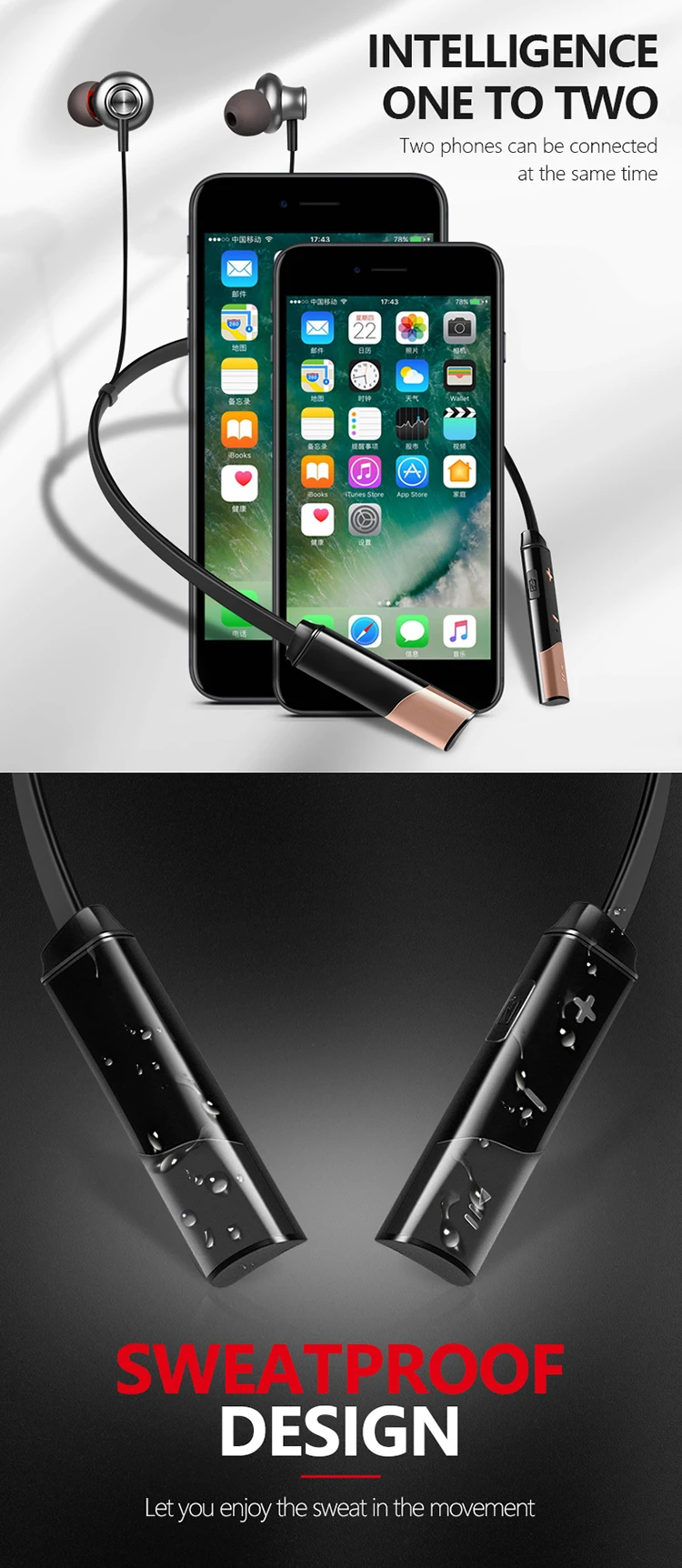 CSR Magnetic Wireless Bluetooth HD Sound Headphones With Long Life Battery - ANKUX.COM