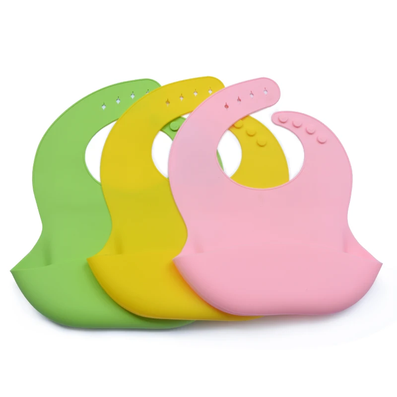 New Patent Waterproof Fashion Design Baby Bib Wholesale High quality Baby Silicone Bib