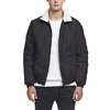 Custom Polyfilled Peached Poly Track Jacket Sherpa Lined Collar Recycled Mens Black Polyester Jackets