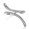 Kenturay hot sale fashion SR00552 s925 pure white gold ring adjustable rings women