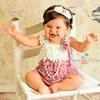 Baby Girls Lace Ruffle Rompers Adorable Petti Baby Valentine's Day Petti Romper With Bow