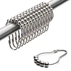 Rustproof Stainless Steel Shower Curtain Rings Hooks for Bathroom Shower Rod