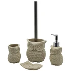 BX Group sand filling owl polyresin bathroom accessories kid set with lotion bottle
