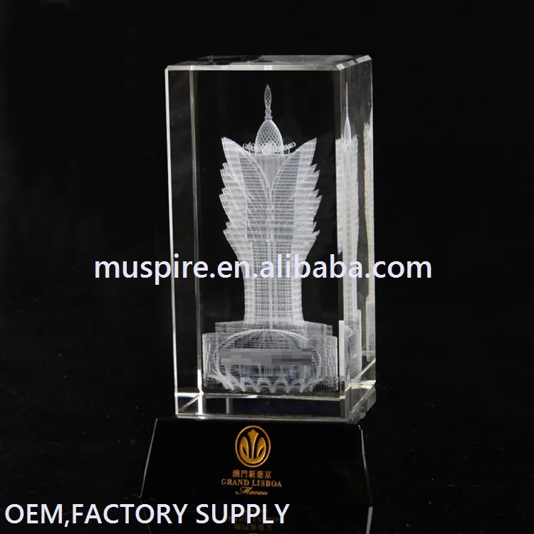 hot sale transparent crystal glass cube for decoration