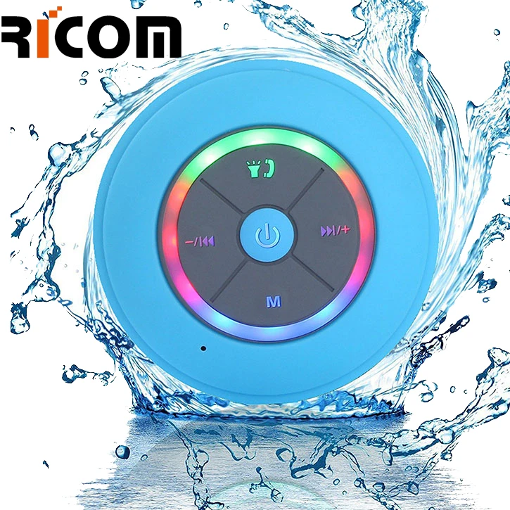 New design LED sucker bluetooth shower speaker, waterproof bluetooth speaker with LED light - ANKUX.COM