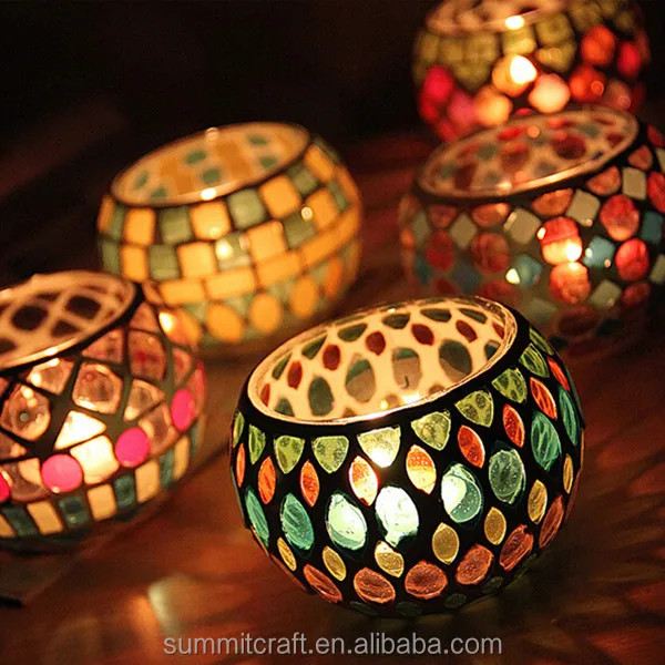 round glass candle lanterns