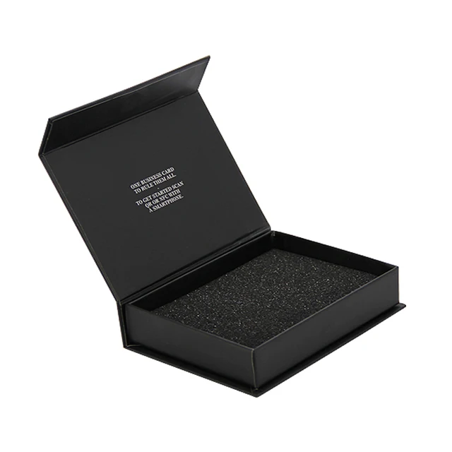 Custom Logo Recycled Cardboard Packaging Magnetic Closure Black Foldable Paper Gift Boxes
