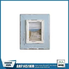 Antique Beach Wooden Photo Frame 4x6" With White Frame At Face