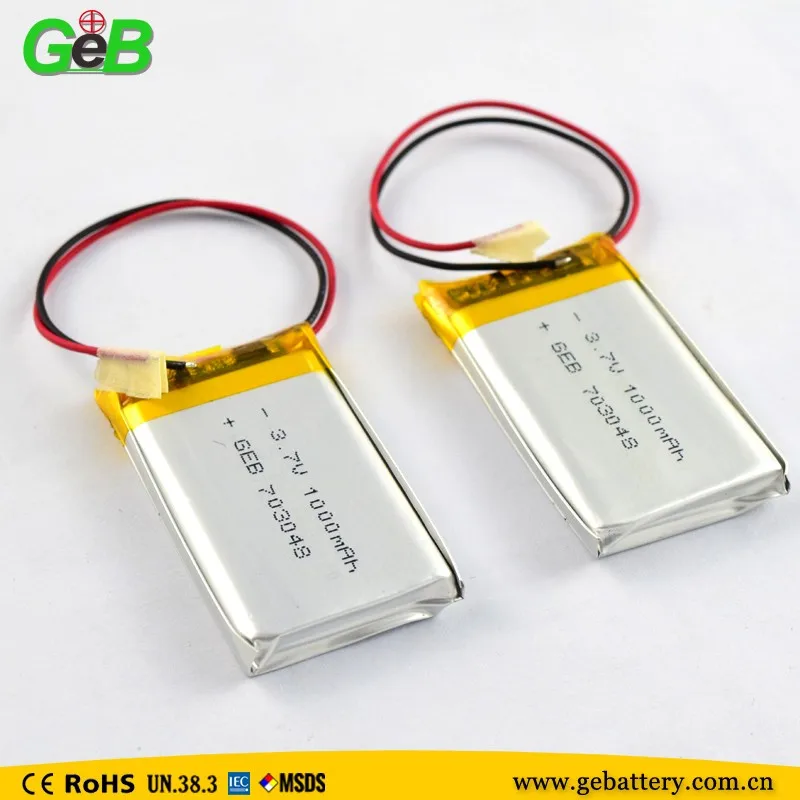 GEB703048 3.7V 1000mAh lithium-ion polymer battery