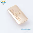 Hot fashion engraved gold plated handbag label logos for handbag hardware metal
