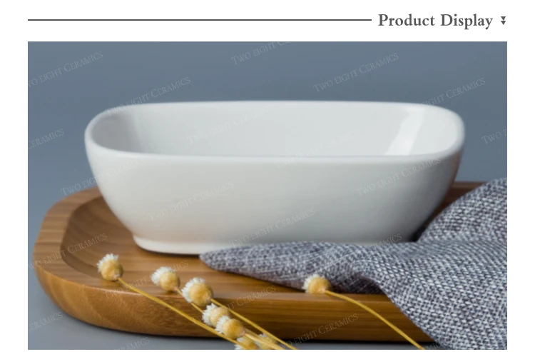 Best Selling Banquet Use Rectangle Crockery Tableware Sauce Dish, White Rectangle Soy Sauce Dish^