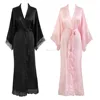 OEM Wholesale Custom Fashion Women's Kimono Skyle Robe Long Bathrobes Juniors Sleepwear with Lace Trim