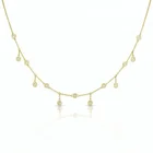 Custom gold statement necklace bezel set diamond women choker prices