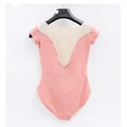 JW Breathable wicking dancewear girl ladies mesh dance short sleeve ballet leotard