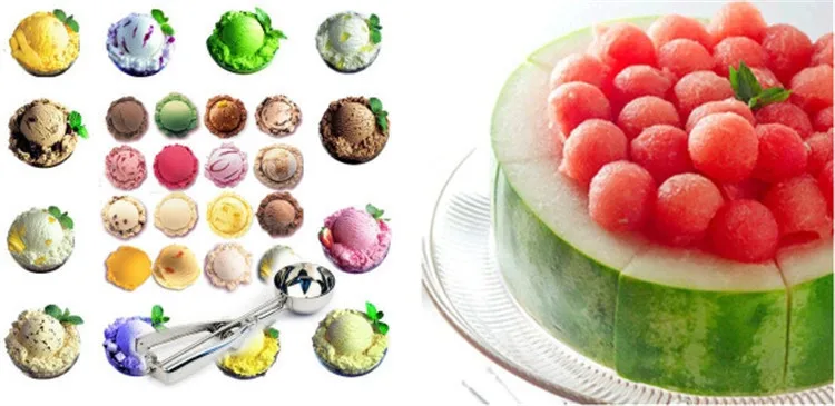 3 Pcs Stainless Steel Ice Cream Scoop Practical Ice Cream Stacks Tools Eco-Friendly Small Middle Large Spoons