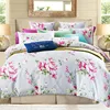 Flower Cotton fabric Bedding set Bed sheet Quilt duvet cover double purple
