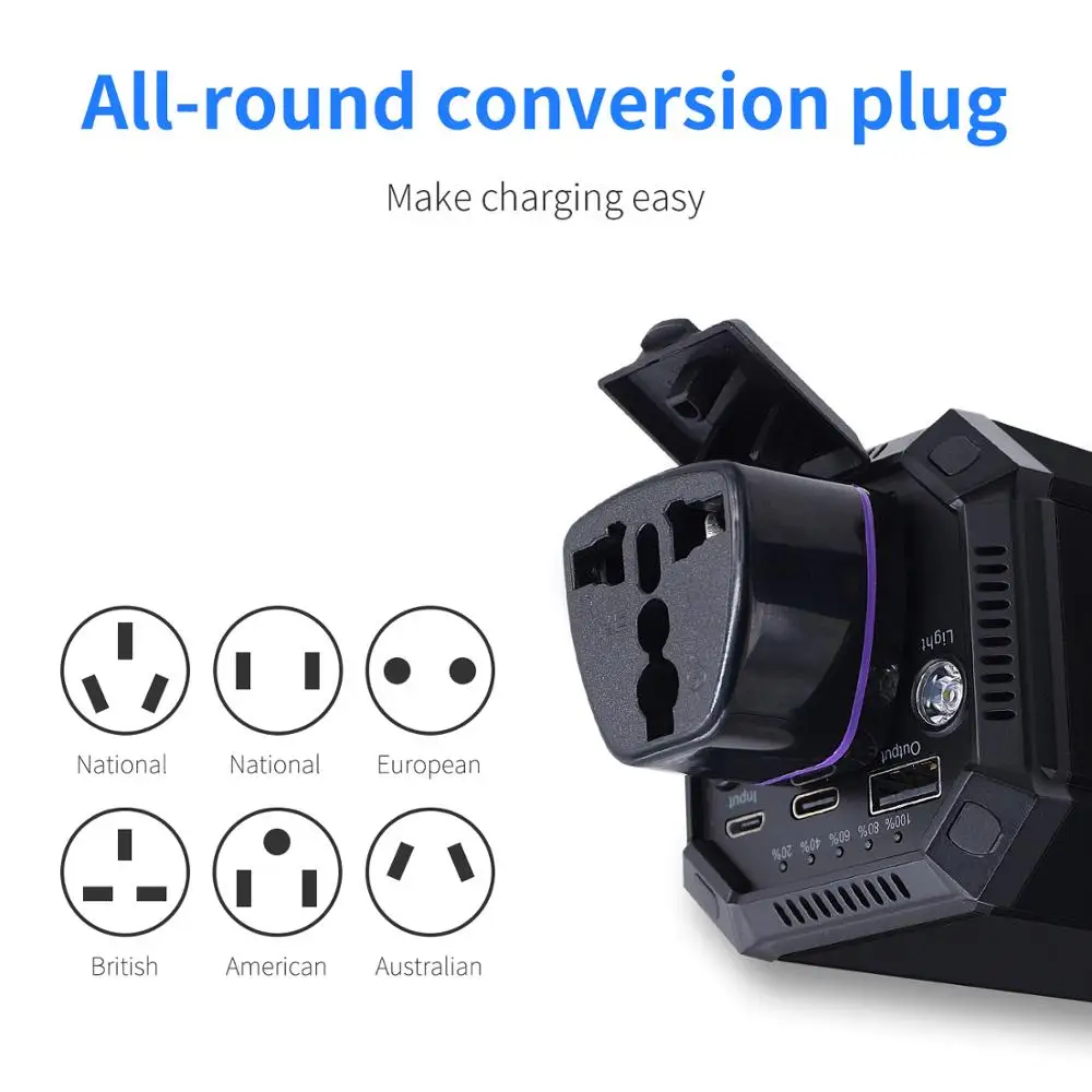 Portable mini UPS power supply AC 110V 220V output power bank for laptop - ANKUX.COM