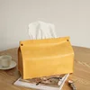 Factory Stock Cheap Leather Napkin Paper Holder Soft Pu Leather Tissue Box