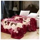Korean High class king size throw blankets 2 ply raschel mink blanket spain