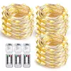 Battery Operated Copper Wire String Lights 6M 60 LEDs Waterproof Silver Wire Rope Lights String For Christmas Decoration