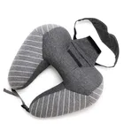 Microbeads Filling U Shaped Neck Pillow Airplane Soft Cushion Travel Sleeping customized Pillow with Eye Mask