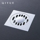 China supplier commercial anti-odor 4 inch square shape brass balcony floor drain