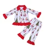 Christmas Pajamas Family Ruffle Long Sleeve Two Piece Girls Christmas Pajamas