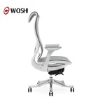 Wholesale office furniture white frame high back Korean full mesh chair