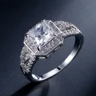 Engagement Jewel Rings 2018 Latest Design Wedding Jewel Zircon Micro Paved White Gold Engagement Ring