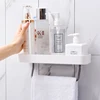 bathroom accessories towel shelf plastic suction wall mounted soap dish soap box