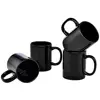 11-Ounce Ceramic Mug, Black, Set of 4