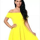 OFF THE SHOULDER COTTON FASHION LADIES MAXI DRESS