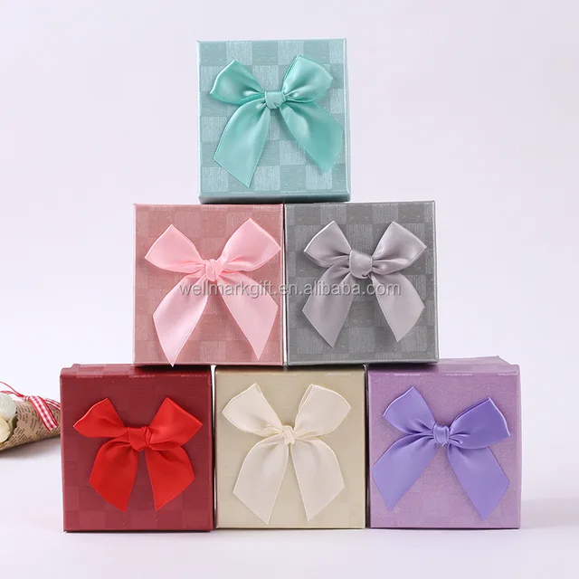 paper gift box with silk ribbon