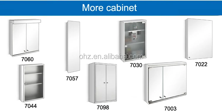Morden Wall mounted Hung Stainless Steel Hospital Medicine Cabinet