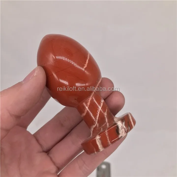 2018 hot sale red jasper stone yoni egg with base for kegel